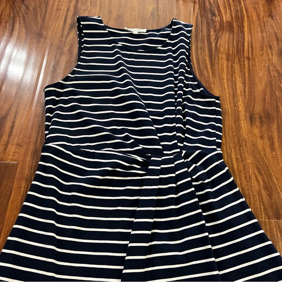 Honey Belle Navy Blue Striped Knee Length Sleeveless Dress size medium - Picture 3 of 8